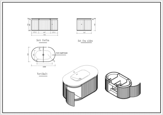 Nordic shape 100 valnøtt UTEN/servant