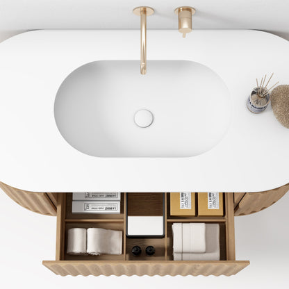 Nordic shape 120 møbelsett med speil & servant UTEN hull for blandebatteri