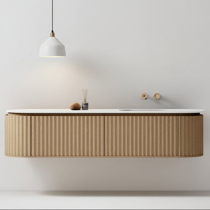 Nordic shape 180 eik med enkel/servant UTEN hull for blandebatteri. UTEN/speil