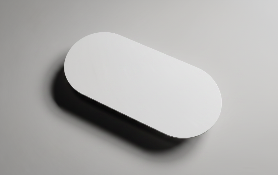 Nordic Shape 100 cm benkeplate i hvit matt kompositt