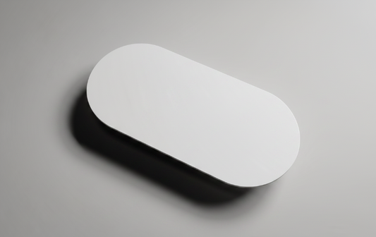 Nordic Shape 100 cm benkeplate i hvit matt kompositt