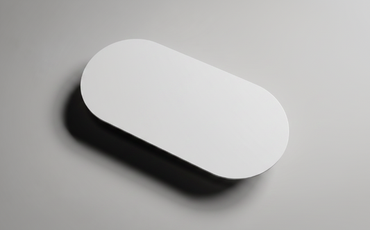 Nordic Shape 120 cm benkeplate i hvit matt kompositt