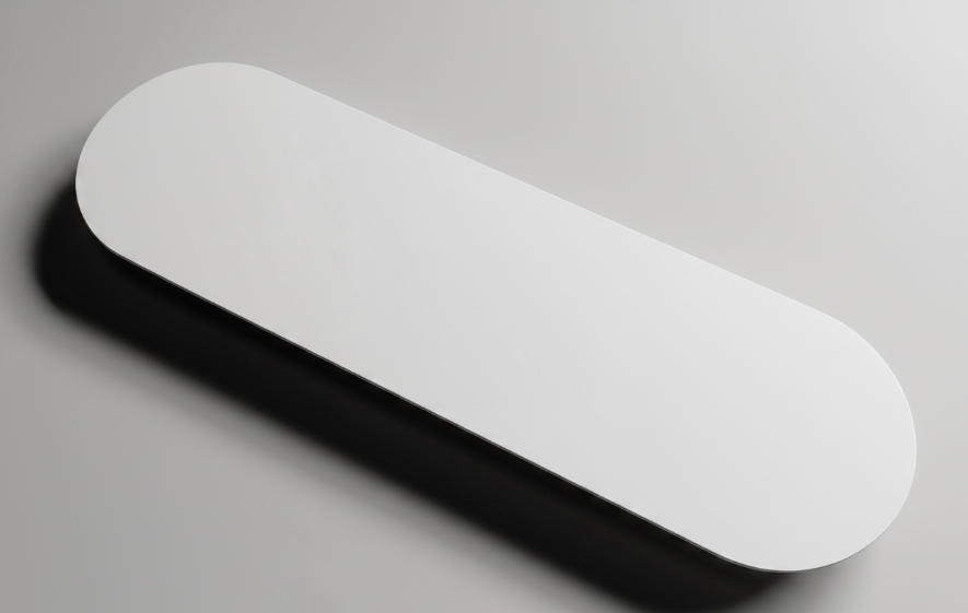 Nordic Shape 180 cm benkeplate i hvit matt kompositt