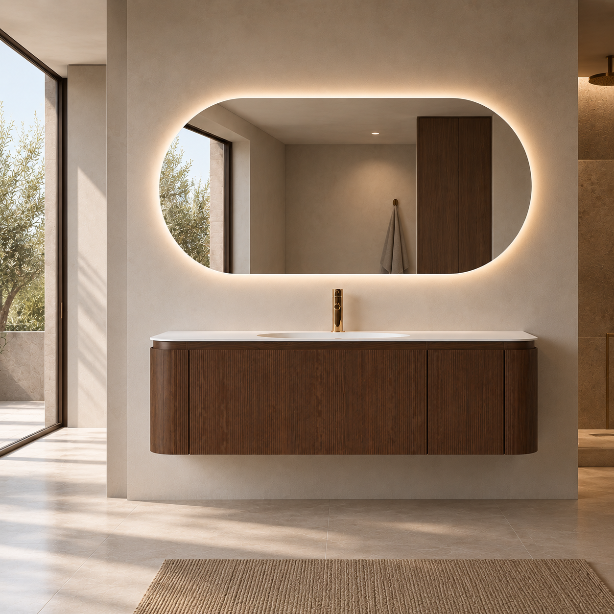 Nordic shape ledspeil 150 grande