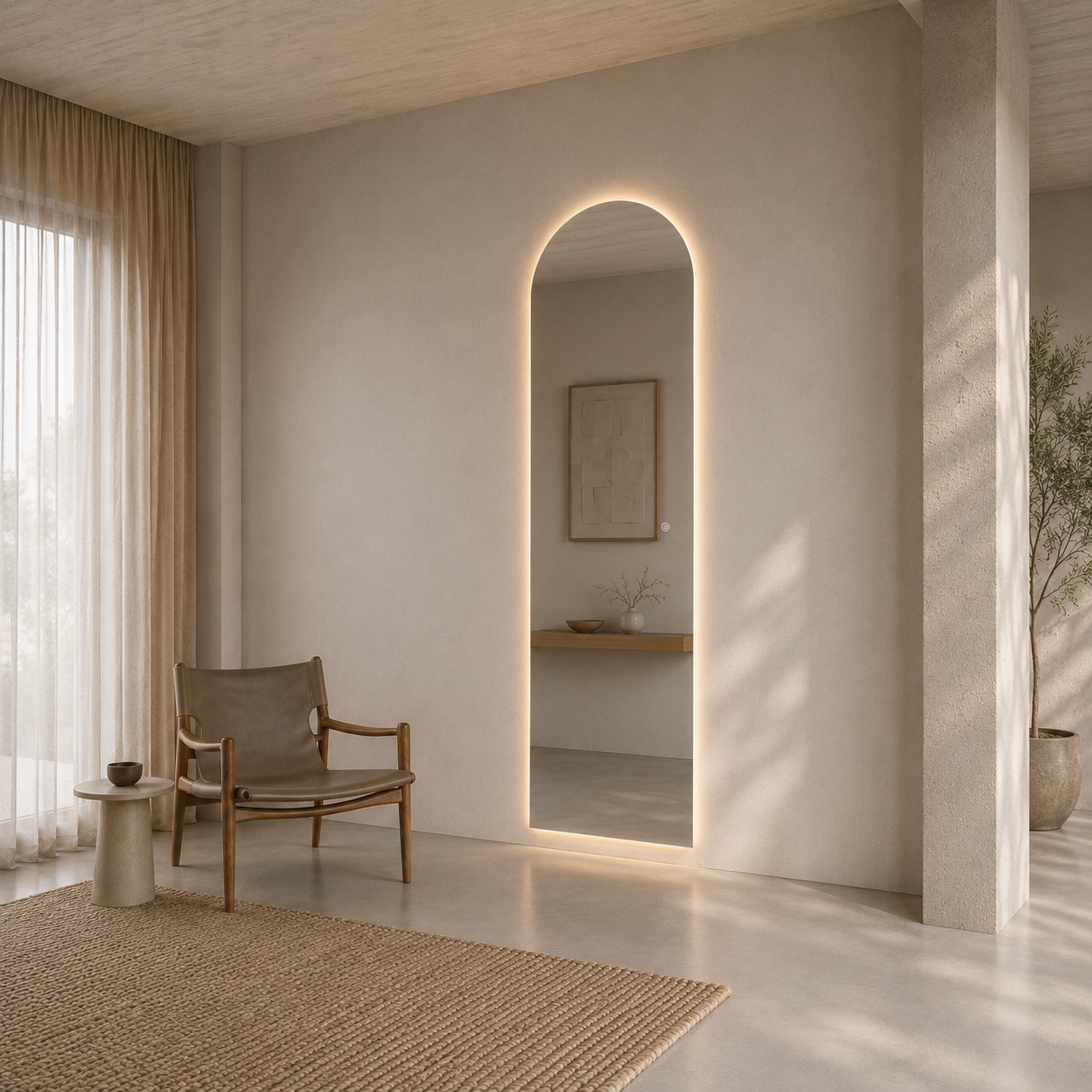 Bologna dimbart lysspeil m/antidugg 60x180 cm