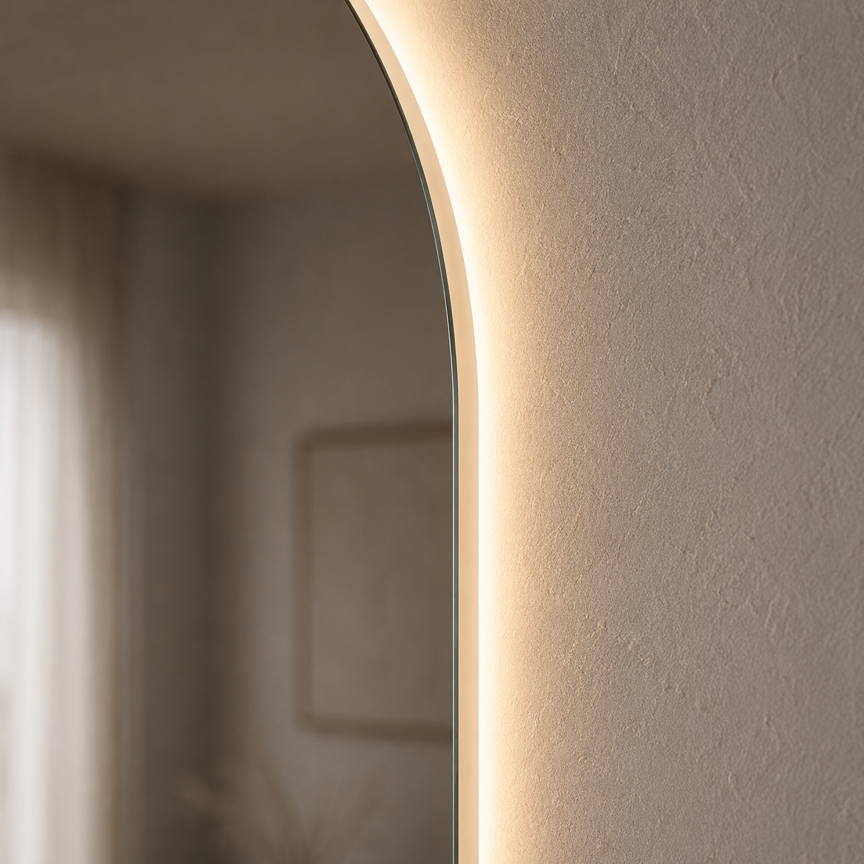 Bologna dimbart lysspeil m/antidugg 60x180 cm