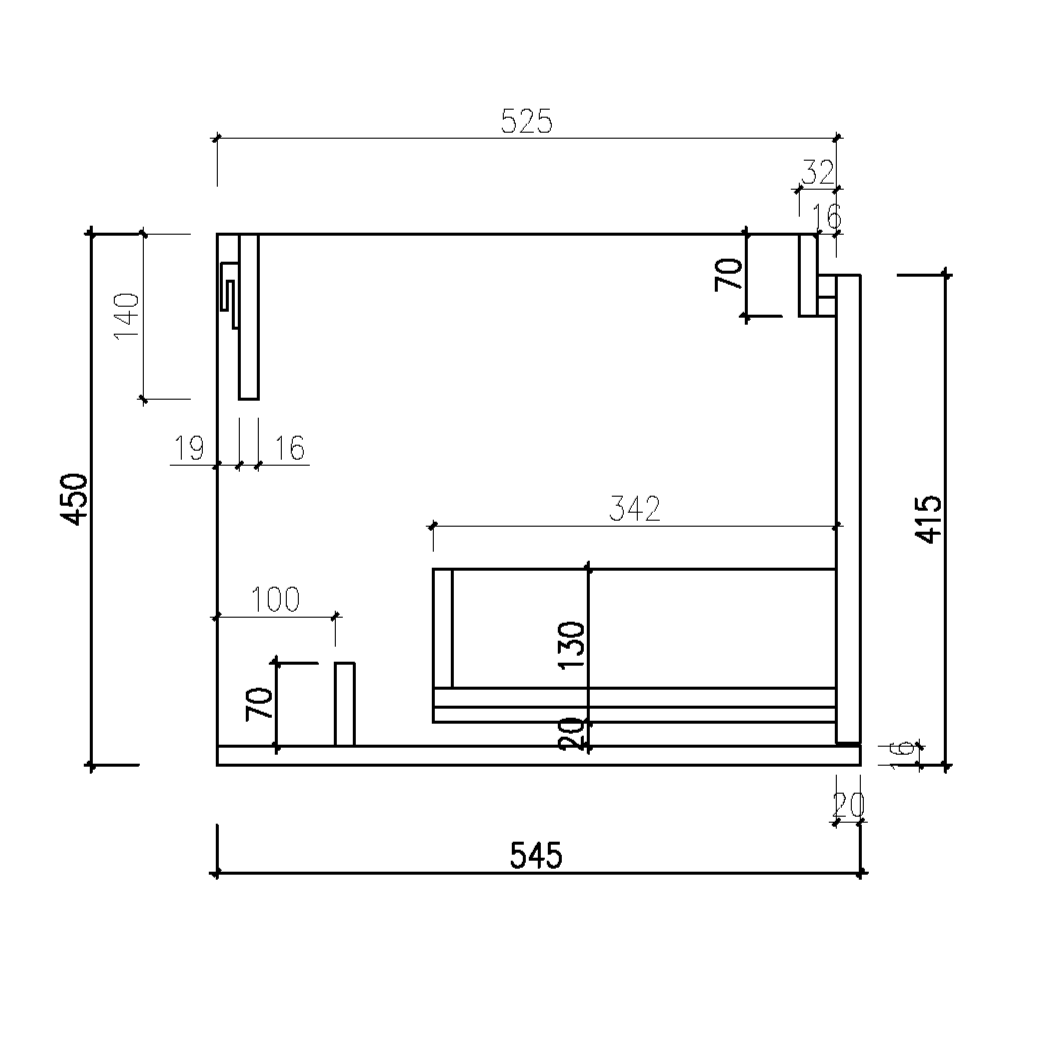 Nordic shape 100 cm m/benkeplate