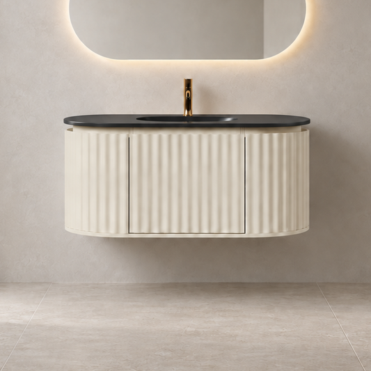 Nordic shape 100 beige m/sort matt servant