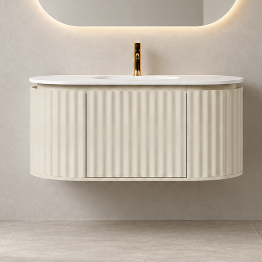Nordic shape 100 beige med servant u/speil