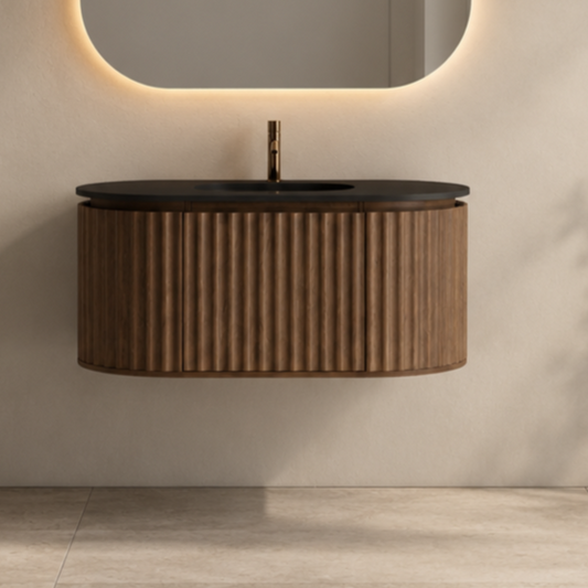 Nordic shape 100 valnøtt med sort servant u/speil