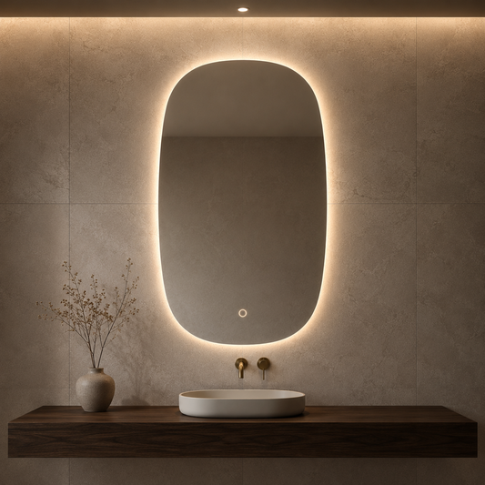 Palermo dimbart lysspeil m/antidugg 60cm