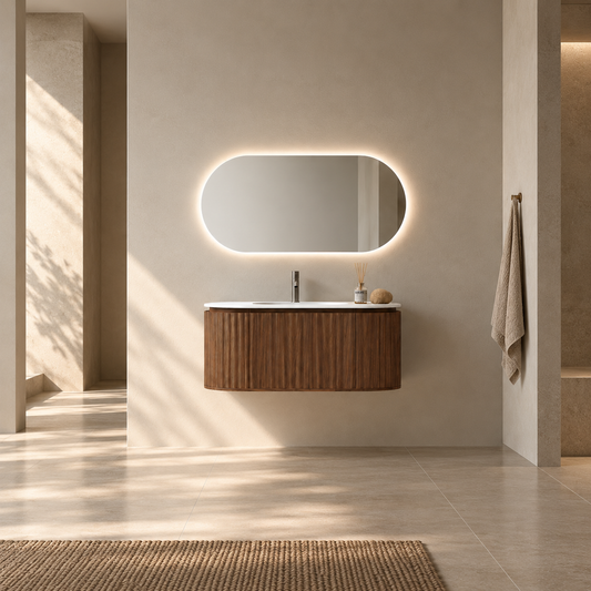 Nordic shape 100 valnøtt med servant u/speil