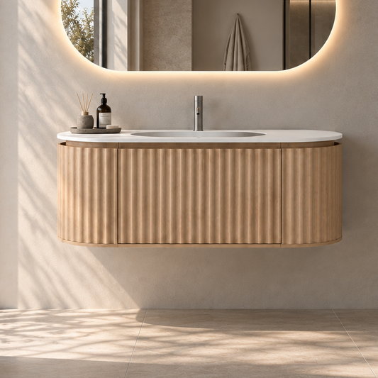 Nordic shape 120 eik med servant u/speil