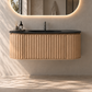 Nordic Shape 120 eik med sort matt servant u/speil