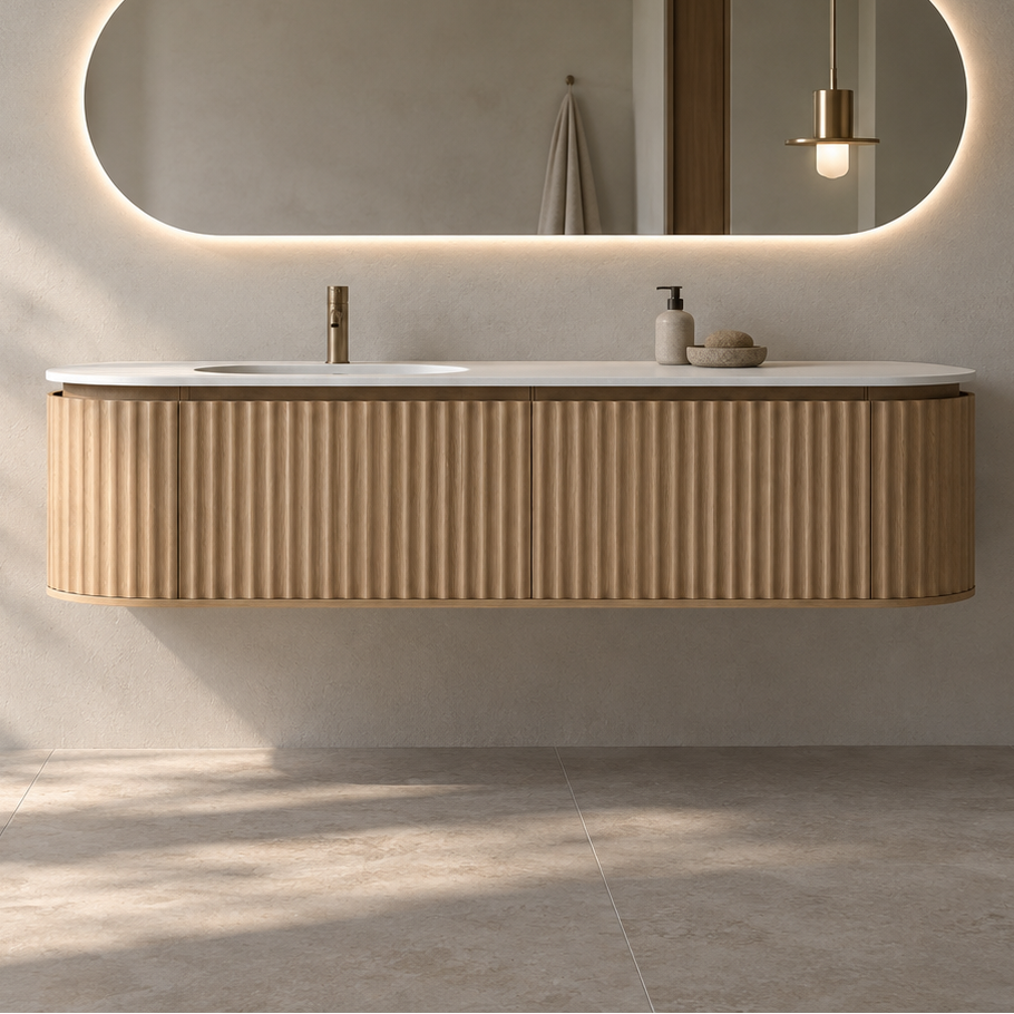 Nordic shape 180 eik med enkel servant u/speil
