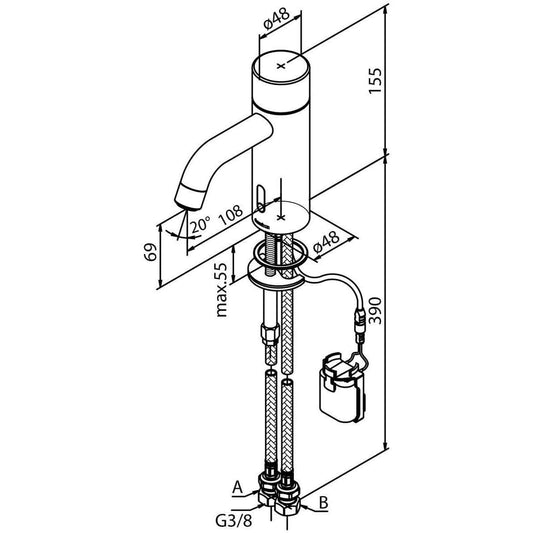 Silhouet touchless servantkran krom (4820199571536)